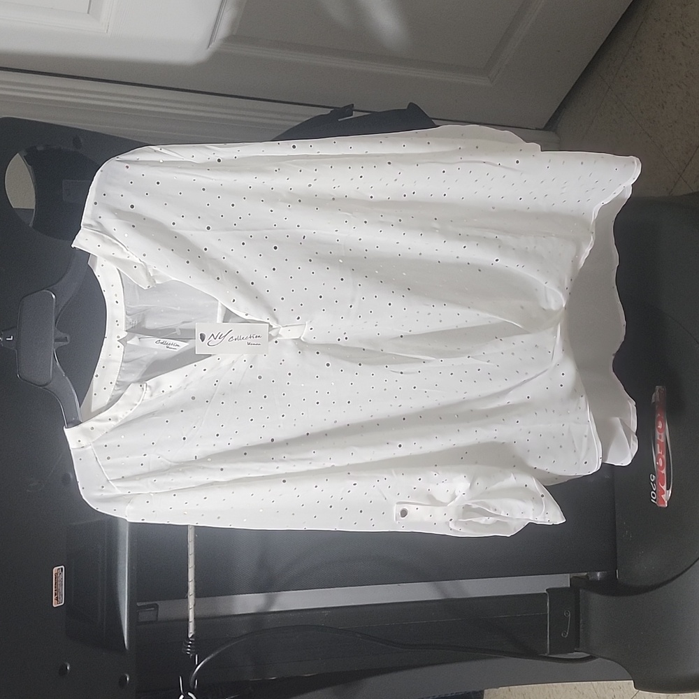White & gold see threw  top